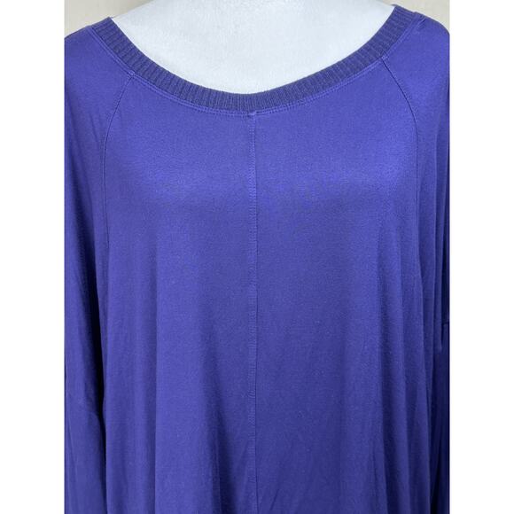Lane Bryant Women’s Sz 18/20 Pullover Sweater Purple Light Weight Boxy Lagenlook - Picture 2 of 14